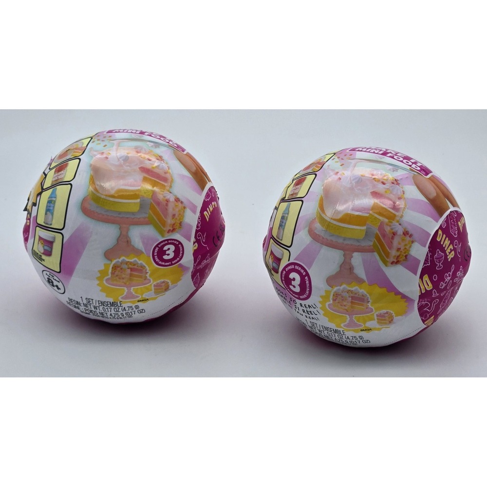 MGA Mini Verse Make It Mini Food Diner Series 3 Mini‎ Collectibles Lot of 2 New
